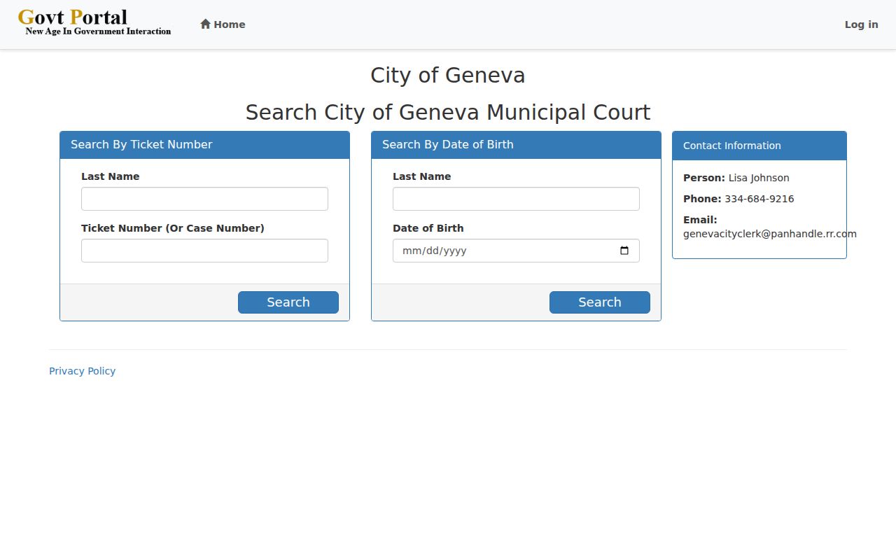 Geneva court docket ticket number search