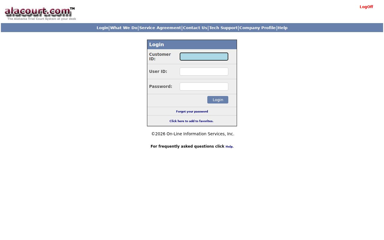 Geneva County court records in the Alacourt subscriber portal